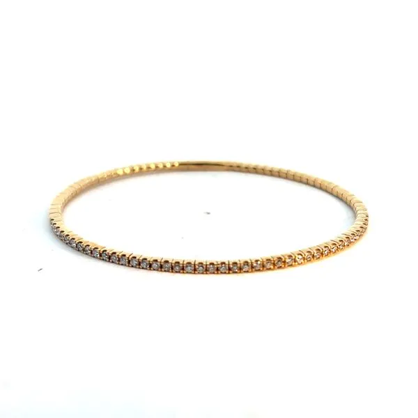 Lady's 14K Yellow Gold Bangle Bracelet with Round Diamonds Venus Jewelers Somerset, NJ