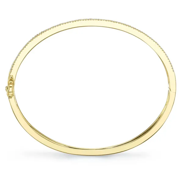 14K Yellow Gold Bangle Bracelet with 1.08ct Round, Baguette & Marquise Diamonds Image 2 Venus Jewelers Somerset, NJ