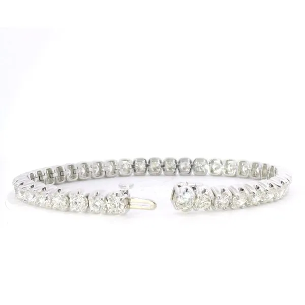 14K White Gold Diamond Tennis Bracelet – 9.75ctw Round Diamonds (7
