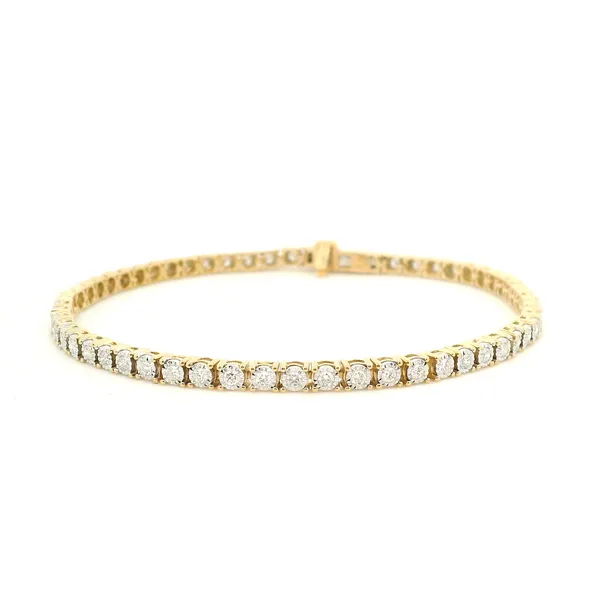 Lady’s 14K Yellow & White Gold Diamond Tennis Bracelet – 1.00ctw Round Diamonds (7