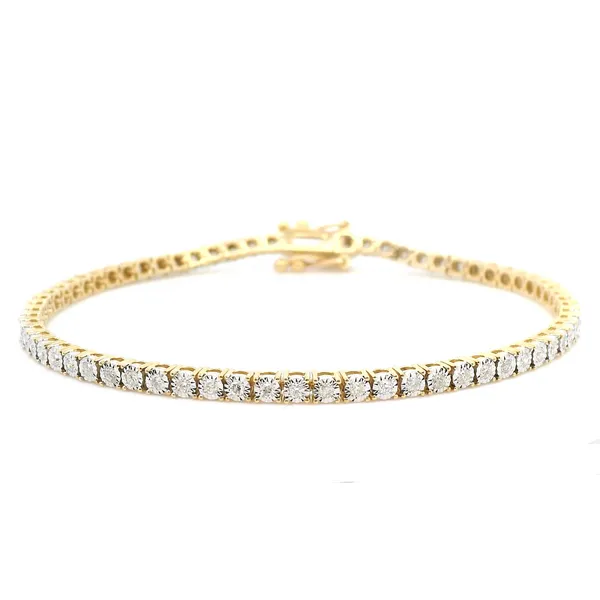 Lady’s 14K Yellow & White Gold Diamond Tennis Bracelet – 0.75ctw Round Diamonds (7.25