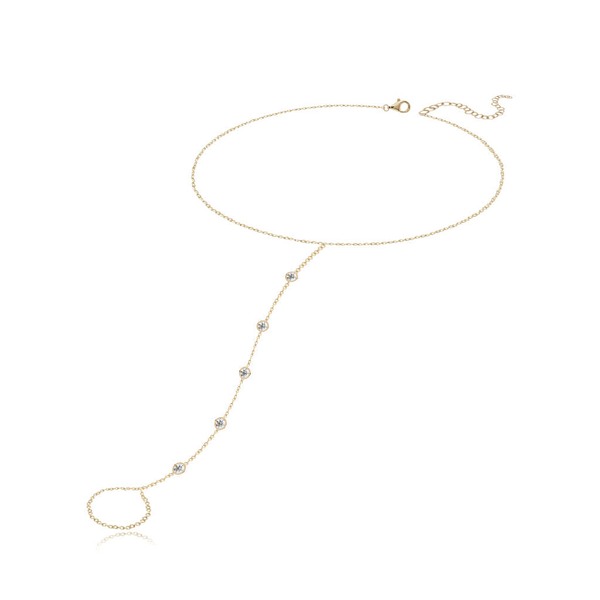14K Yellow Gold Diamond Hand Chain Bracelet – 0.16 CTW Venus Jewelers Somerset, NJ