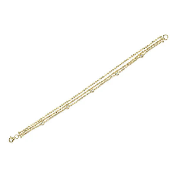 14K Yellow Gold Diamond Open Link Bracelet – 0.12ctw, 7