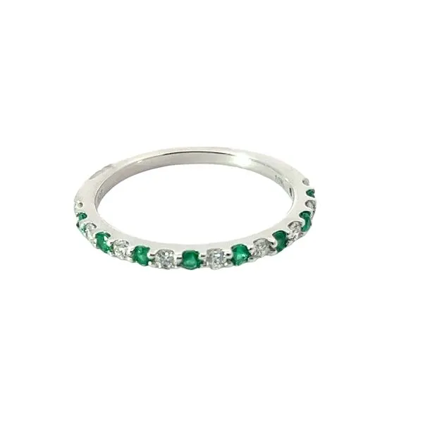 Emerald and Diamond Stackable Wedding Band Venus Jewelers Somerset, NJ