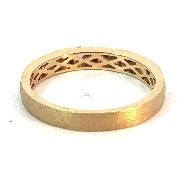 Yellow 14K Satin Stackable Ring with 0.30Tw Sapphires – Size 6.5 Image 2 Venus Jewelers Somerset, NJ