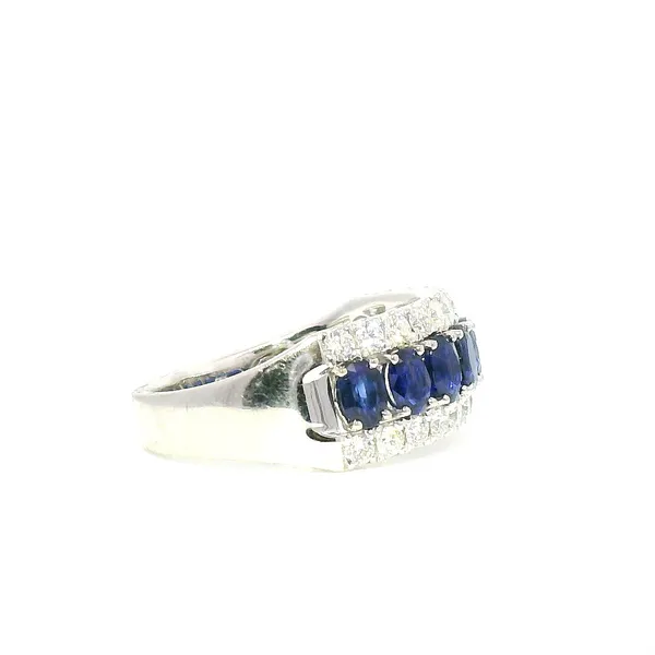 14K White Gold Sapphire & Diamond Fashion Ring – 1.78ctw Sapphires, 0.59ctw Diamonds (Size 6.5) Image 2 Venus Jewelers Somerset, NJ