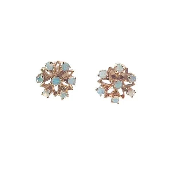 Estate Opal Starburst Earrings Venus Jewelers Somerset, NJ
