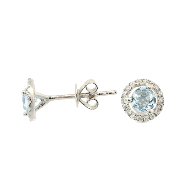 14K White Gold Aquamarine & Diamond Earrings – 0.79 CTW Venus Jewelers Somerset, NJ