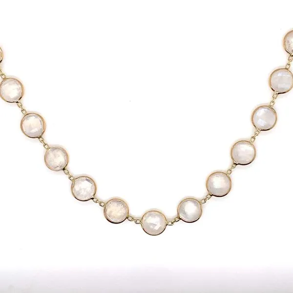 Yellow 14 Karat Gold Moonstone Necklace Venus Jewelers Somerset, NJ