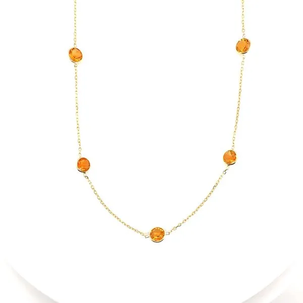 14Kt Yellow Gold Citrines By The Yard Necklace Venus Jewelers Somerset, NJ