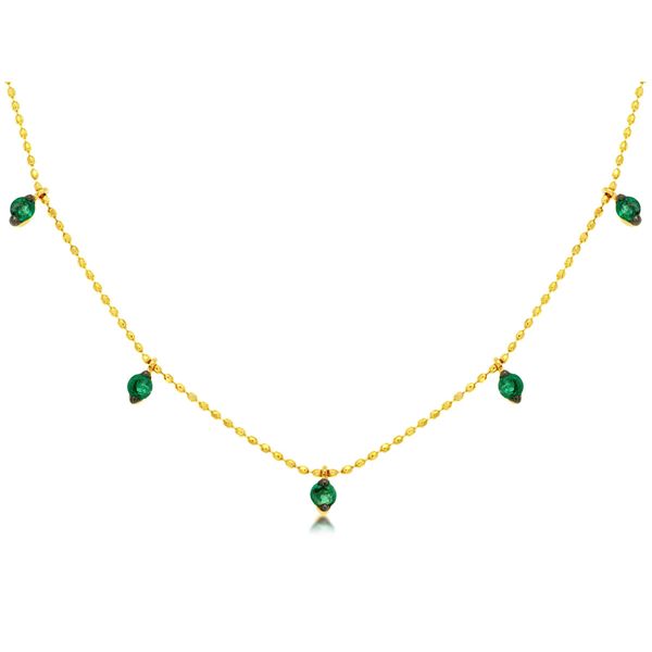 Natural Emerald Drop14k Yellow Gold Necklace Venus Jewelers Somerset, NJ