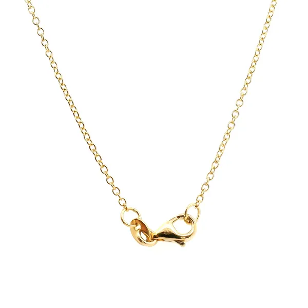 14K Yellow Gold Open Diamond Circle Necklace with Pear Sapphires – 18