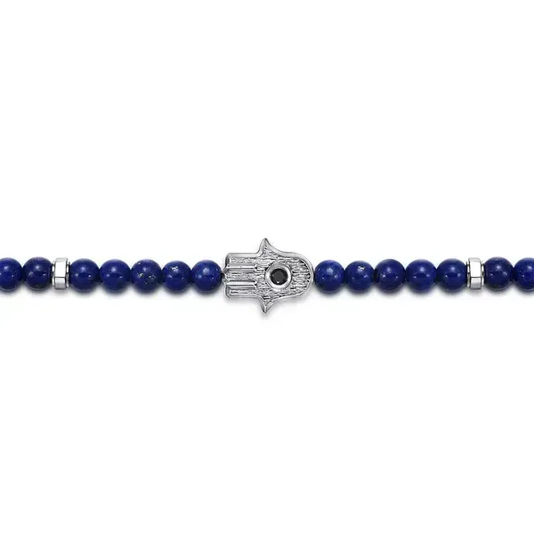Sterling Silver Lapis Lazuli Bead Hamsa Bracelet Image 2 Venus Jewelers Somerset, NJ