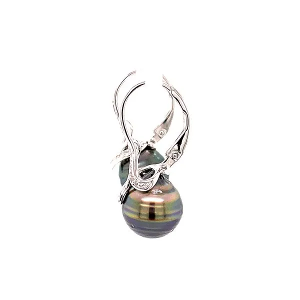Tahitian Pearl Drop Earring Image 2 Venus Jewelers Somerset, NJ