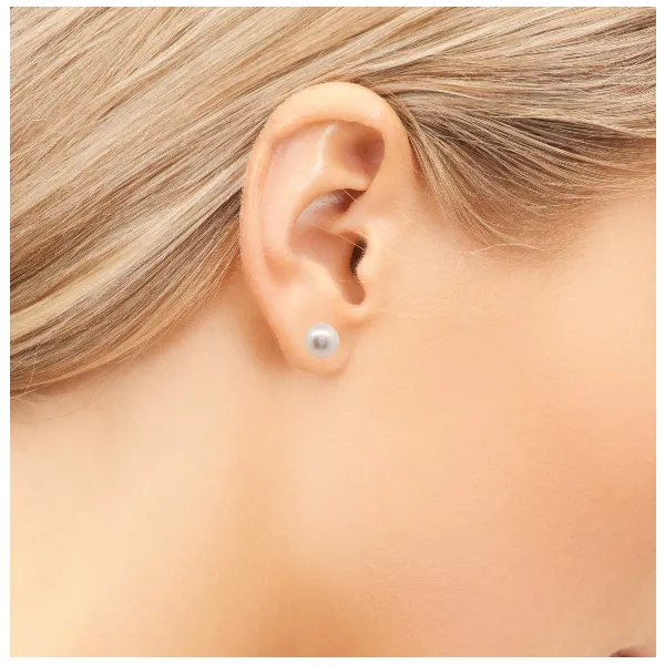 14K Yellow Gold 8.00–8.50mm Akoya Pearl Stud Earrings Image 2 Venus Jewelers Somerset, NJ
