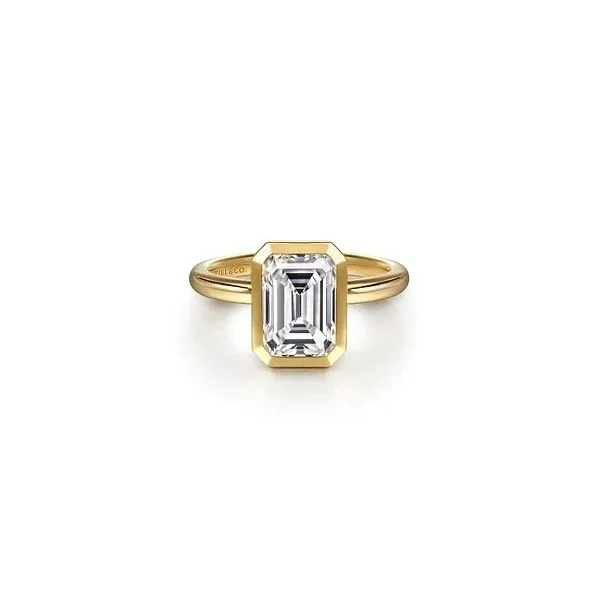 Emerald Cut Bezel Diamond Engagement Ring Venus Jewelers Somerset, NJ