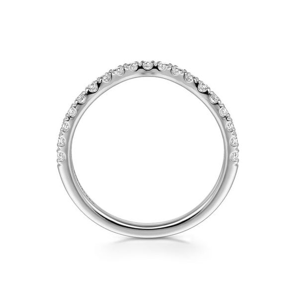 14K Yellow Gold Curved Diamond Wedding Band Setting Image 2 Venus Jewelers Somerset, NJ