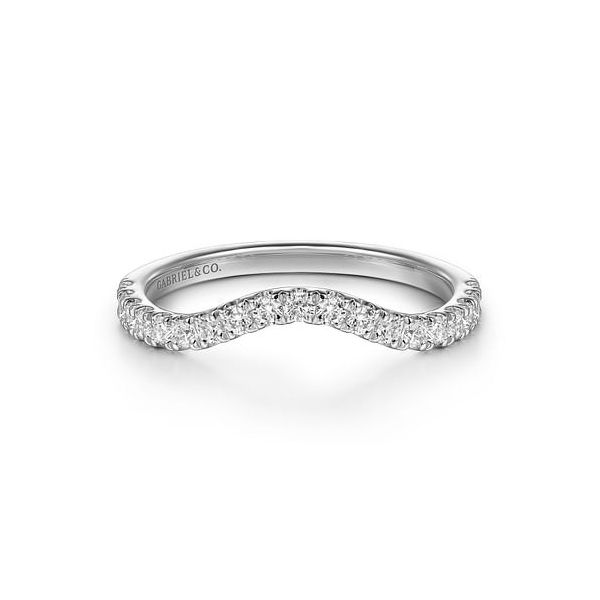 14K Yellow Gold Curved Diamond Wedding Band Setting Venus Jewelers Somerset, NJ