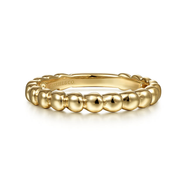 14K Yellow Gold Beaded Stackable Wedding Band Venus Jewelers Somerset, NJ