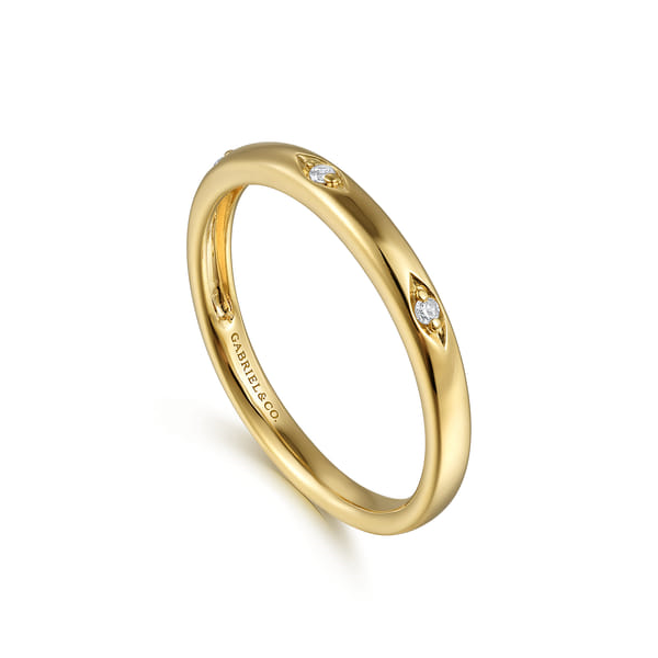 14K Yellow Gold Diamond Stackable Wedding Band – 0.02 CTW Image 2 Venus Jewelers Somerset, NJ