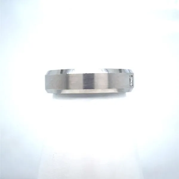 Men's White 14 Karat Diamond Wedding Band Image 2 Venus Jewelers Somerset, NJ