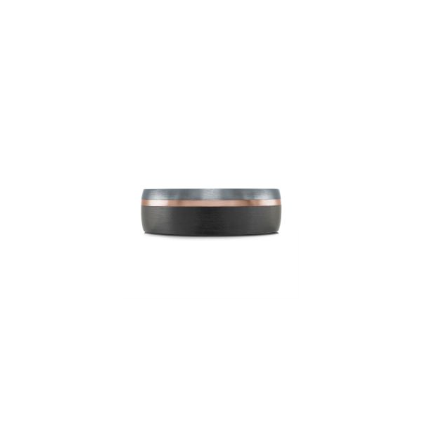 Gent's Tri-Color 14K Gold & Tantalum Matte Wedding Band – 7mm Venus Jewelers Somerset, NJ