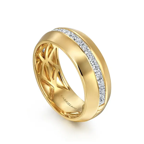 14K Yellow Gold Contemporary Men's Diamond Wedding Band – 1.00 CTW Image 2 Venus Jewelers Somerset, NJ