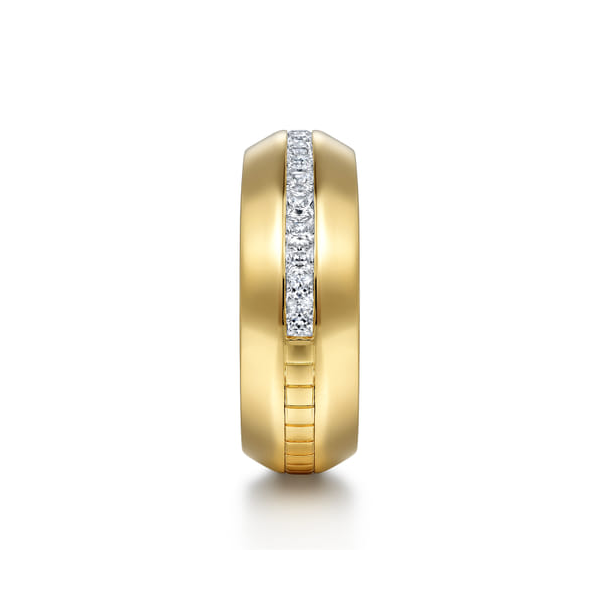 14K Yellow Gold Contemporary Men's Diamond Wedding Band – 1.00 CTW Image 3 Venus Jewelers Somerset, NJ