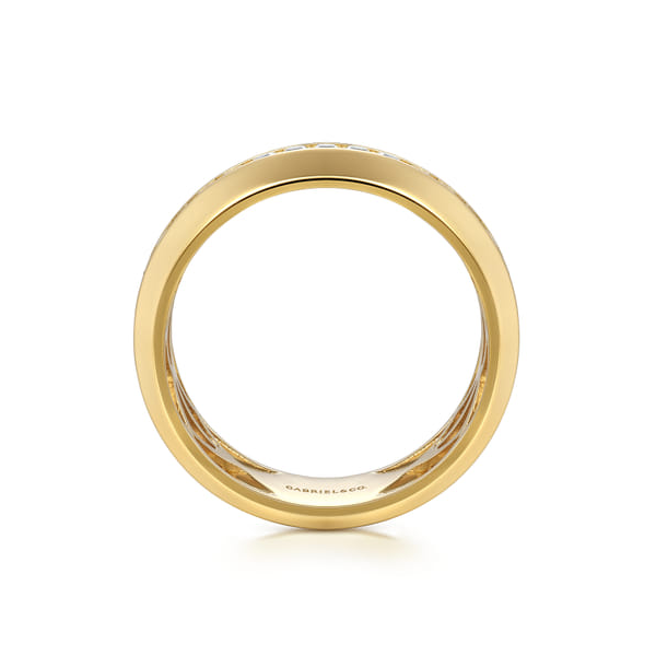 14K Yellow Gold Contemporary Men's Diamond Wedding Band – 1.00 CTW Image 4 Venus Jewelers Somerset, NJ