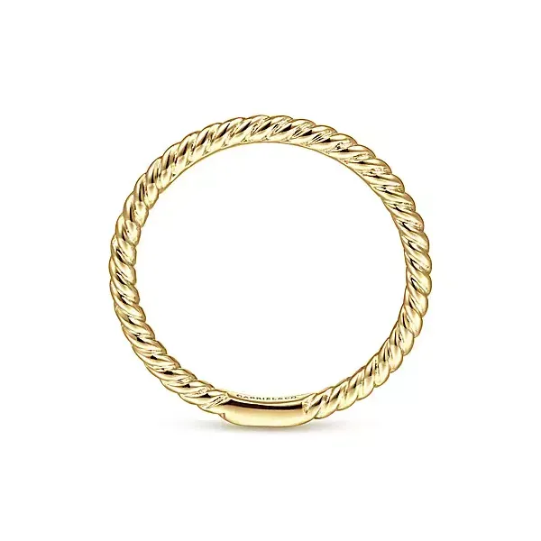 Lady's Yellow14 Karat Twisted Rope Stackable Ring Image 2 Venus Jewelers Somerset, NJ