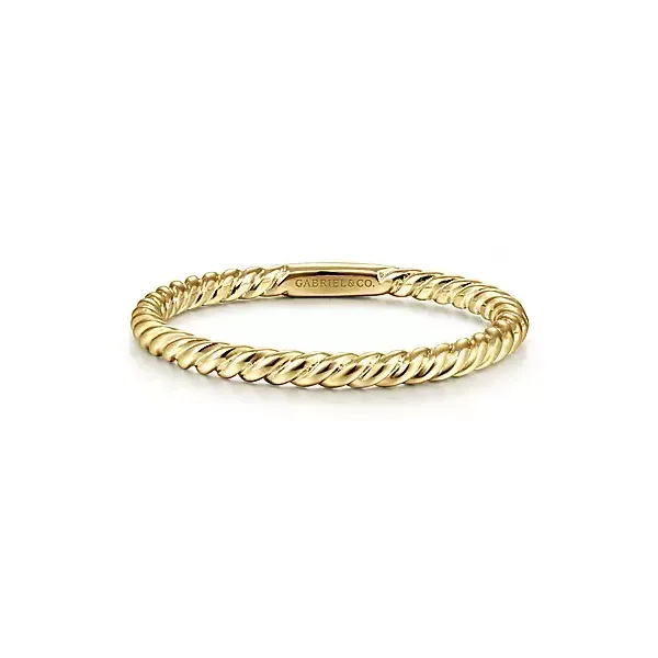 Lady's Yellow14 Karat Twisted Rope Stackable Ring Venus Jewelers Somerset, NJ