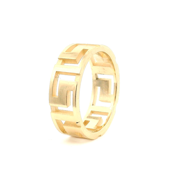 Men’s 14K Yellow Gold Greek Key Ring – Size 9.5 Image 2 Venus Jewelers Somerset, NJ