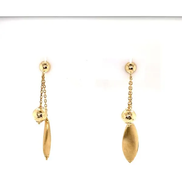 14Kt Yellow Gold Ball and Bead Drop Earring Venus Jewelers Somerset, NJ