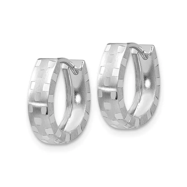 14kt White Gold Huggie Earrings Image 2 Venus Jewelers Somerset, NJ