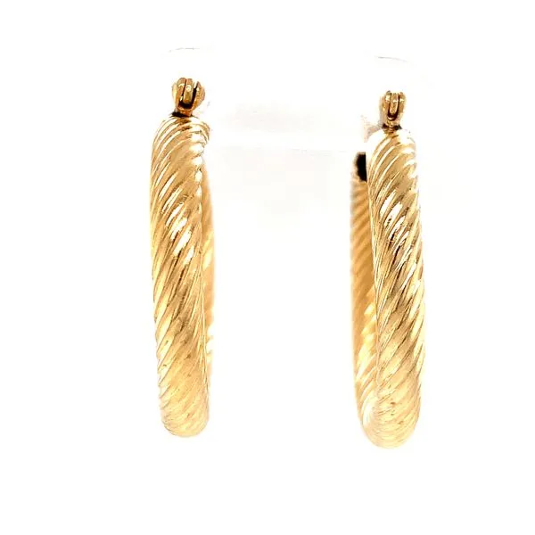 14 Karat Yellow Gold Tube Hoop Earrings Venus Jewelers Somerset, NJ