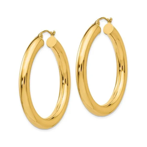 Lady's 14 Karat Yellow Gold Medium Hoop Earrings Venus Jewelers Somerset, NJ