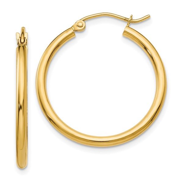 14k Polished Lightweight Tube Hoop Earrings Venus Jewelers Somerset, NJ
