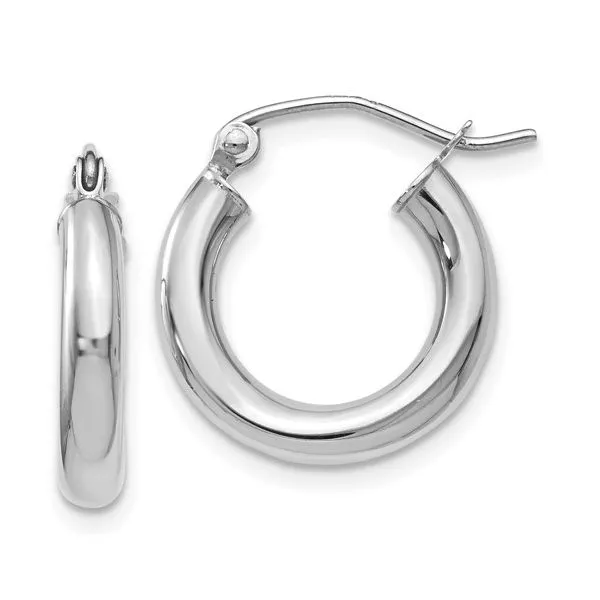 14kt White Gold Small Hoop Earrings Venus Jewelers Somerset, NJ