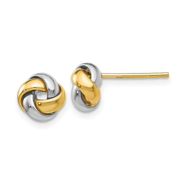 14kt Two-tone Knot Post Earrings Venus Jewelers Somerset, NJ