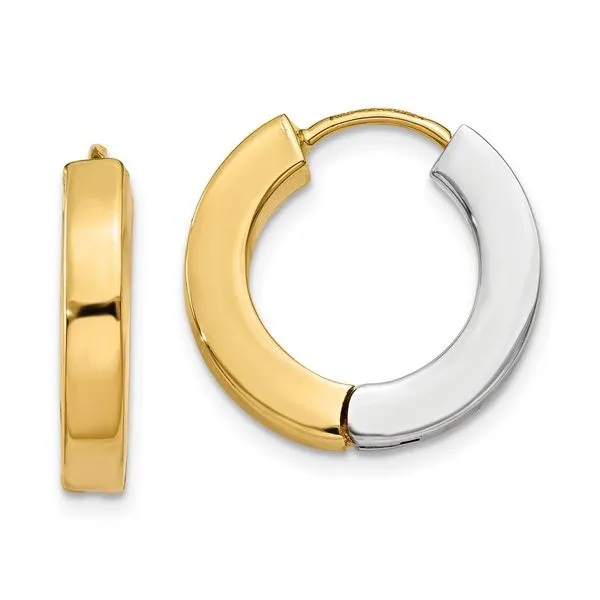 Reversible Two-Tone Huggie Hoop Earring Venus Jewelers Somerset, NJ