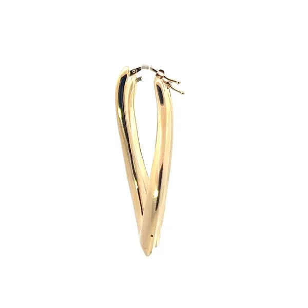 Lady's Yellow 14 Karat Large Hoop Earrings Image 2 Venus Jewelers Somerset, NJ