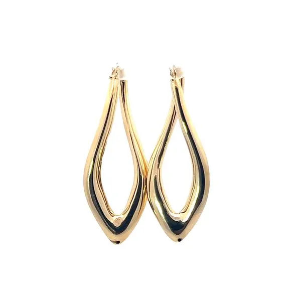 Lady's Yellow 14 Karat Large Hoop Earrings Image 3 Venus Jewelers Somerset, NJ