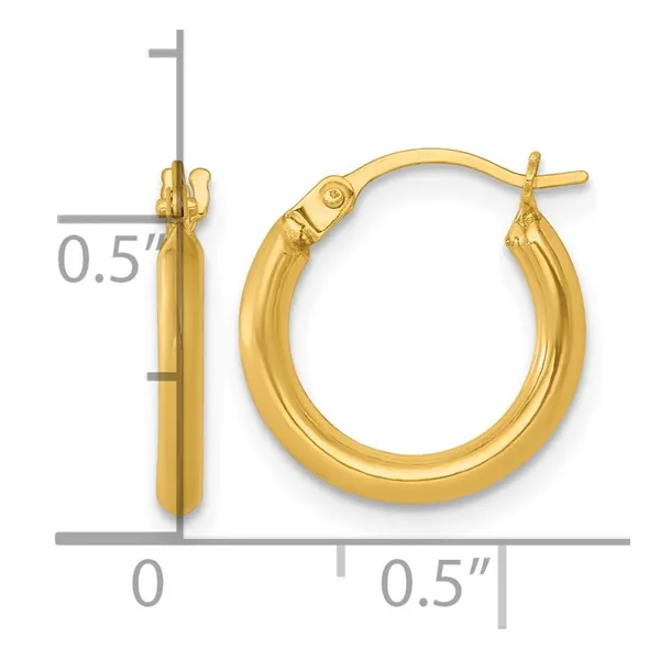Yellow 14K Gold Tube Hoop Earrings – Classic and Timeless Image 2 Venus Jewelers Somerset, NJ