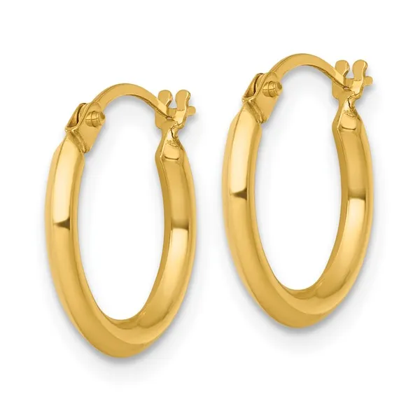 Yellow 14K Gold Tube Hoop Earrings – Classic and Timeless Image 3 Venus Jewelers Somerset, NJ