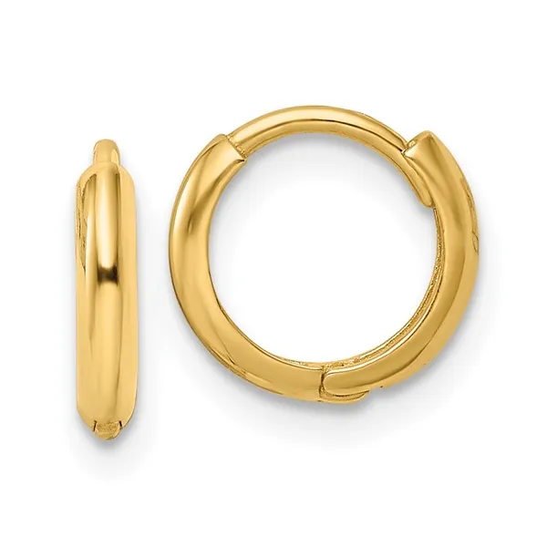 14K Yellow Gold Huggie Hoop Earrings Image 2 Venus Jewelers Somerset, NJ