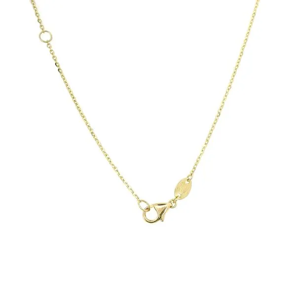 14K Yellow Gold Turquoise Enamel Quatrefoil Station Necklace – 18