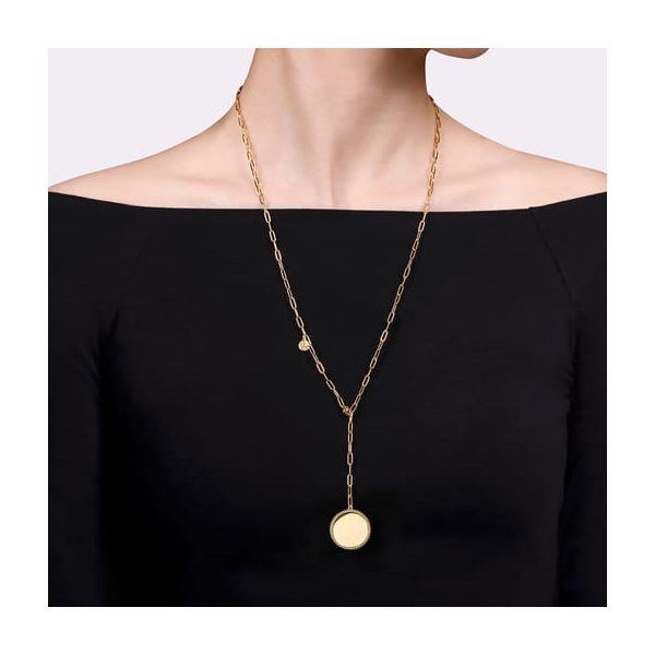 Yellow 14K Gold Paperclip Chain Necklace – 26 Inch Pendant Chain Image 2 Venus Jewelers Somerset, NJ