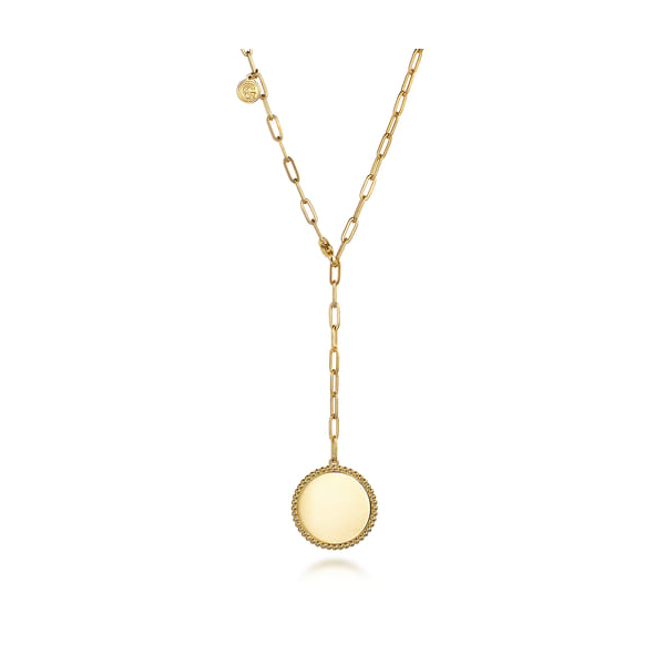 Yellow 14K Gold Paperclip Chain Necklace – 26 Inch Pendant Chain Venus Jewelers Somerset, NJ