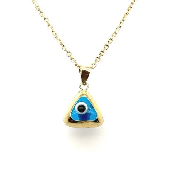 14Kt Yellow Gold and Glass Evil Eye Charm Venus Jewelers Somerset, NJ
