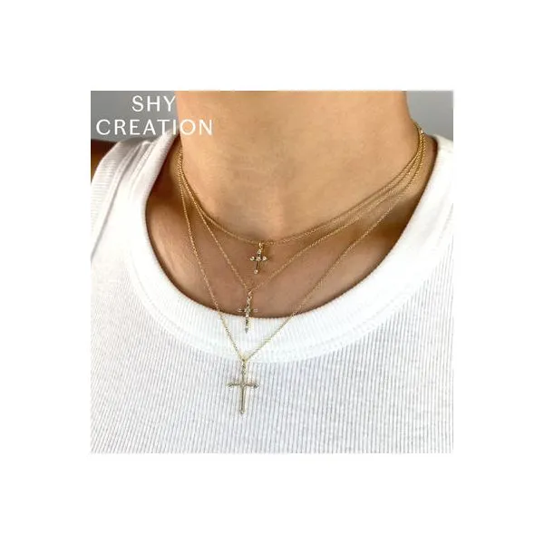 14 Karat White Gold Diamond Cross Image 2 Venus Jewelers Somerset, NJ